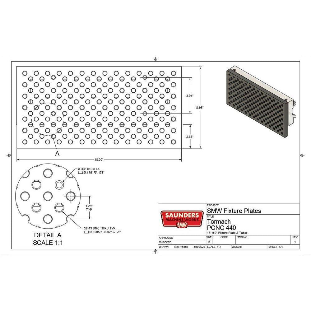 Tormach 440® Fixture Tooling Plate