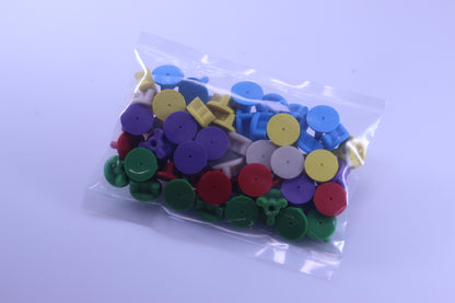 Multi-color 1/2" Fixture Plate Plugs - 6 Colors x 10 Each