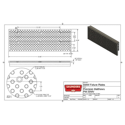 Precision Matthews PM-30MV Fixture Tooling Plate