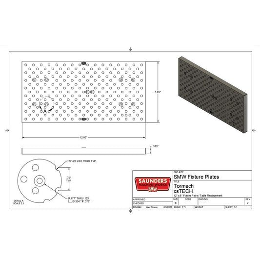 Tormach xsTECH Aluminum Fixture Tooling Plate